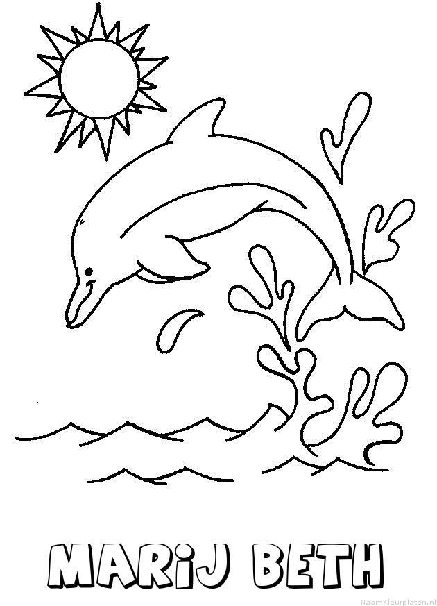 Marij beth dolfijn kleurplaat